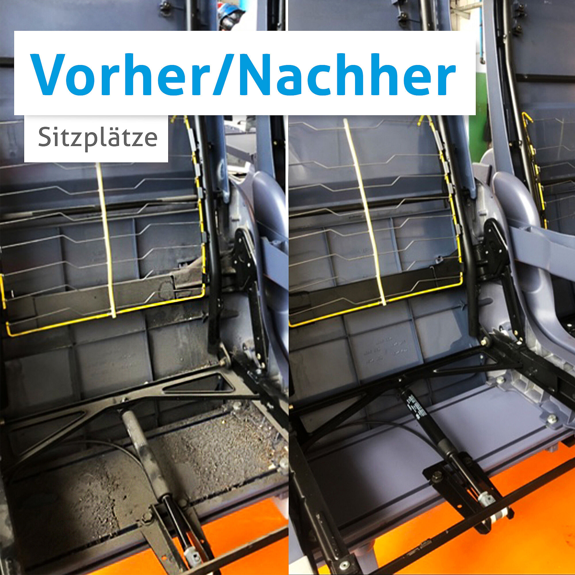 RAHMER Dienstleistungen reinigt in Bus und Bahn.