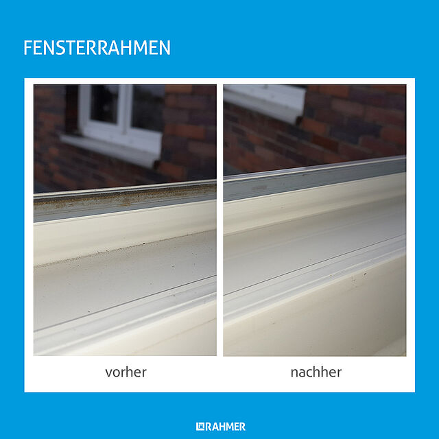 Vorher/Nachher Fensterrahmenreinigung