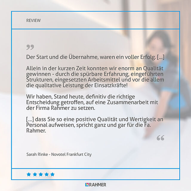 RAHMER Dienstleistungen Bewertung Novotel