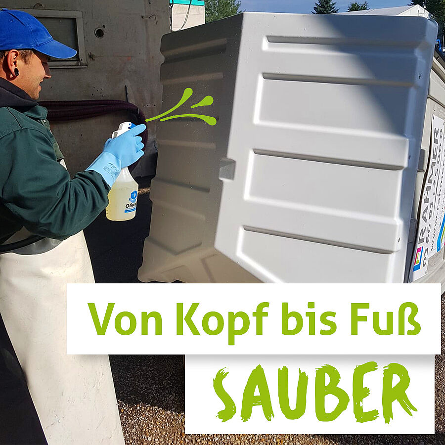 Miet-WC bei RAHMER Mietservice werden von Kopf bis Fuß gereinigt